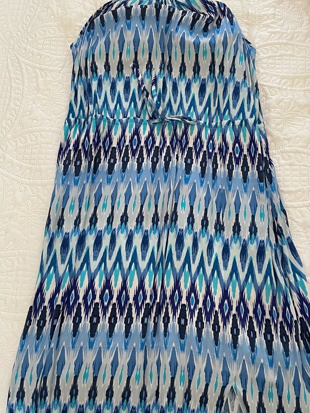 Athleta Blue Multi Ikat Maxi Dress